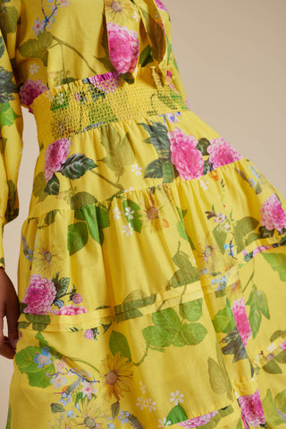 Astrid Cotton Silk Skirt in Mustard Aria