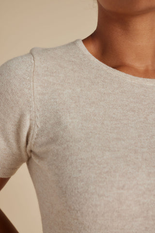 Marcie Cashmere Top in Oatmeal