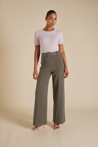 Hamilton Crepe Knit Pant in Ivy