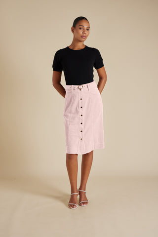 Isla Corduroy Skirt in Petal