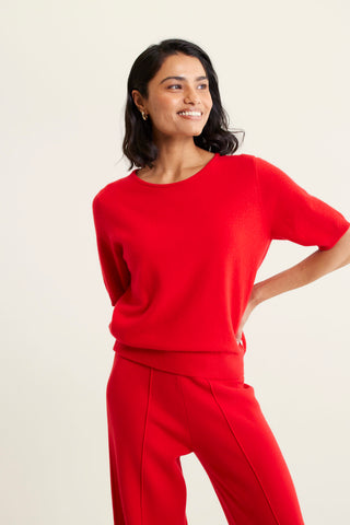 Marcie Cashmere Top In Crimson