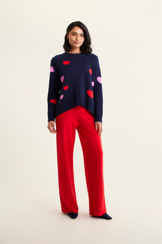 Maddison Merino Cashmere Sweater In Officer Navy