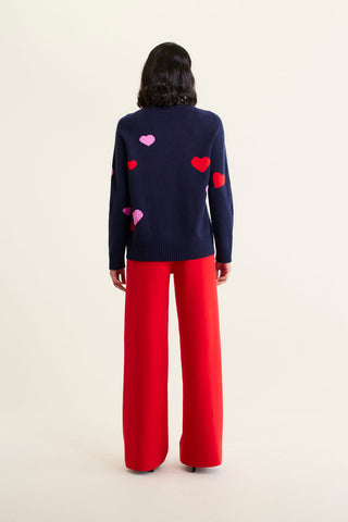 Maddison Merino Cashmere Sweater In Officer Navy