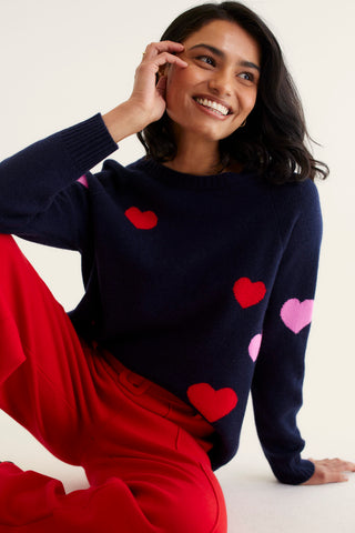 Maddison Merino Cashmere Sweater In Officer Navy