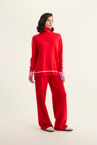 Highline Merino Cashmere Sweater In Fire Engine