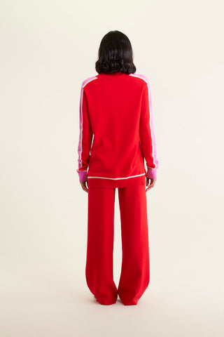 Highline Merino Cashmere Sweater In Fire Engine
