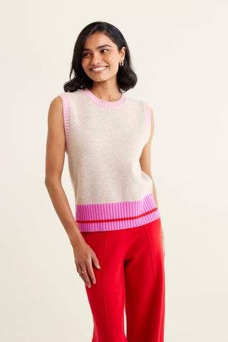 Lexington Merino Cashmere Vest In Beige