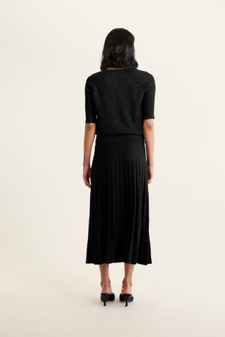 Barney Wool Lurex Skirt In Black