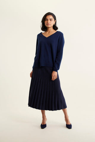 Tribeca Cashmere Sweater In Midnight Navy