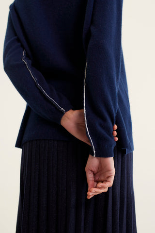 Tribeca Cashmere Sweater In Midnight Navy