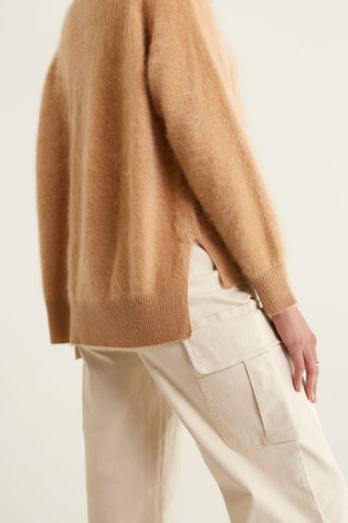 Rose Cashmere Polo In Tan