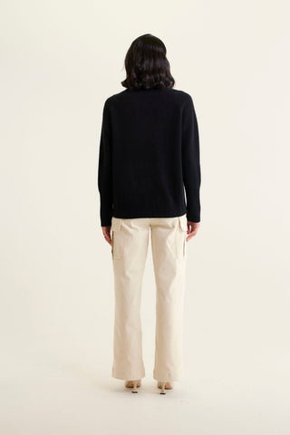 Fifi Cashmere Polo Sweater In Black