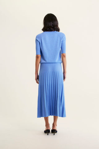 Barney Wool Lurex Skirt In Sky