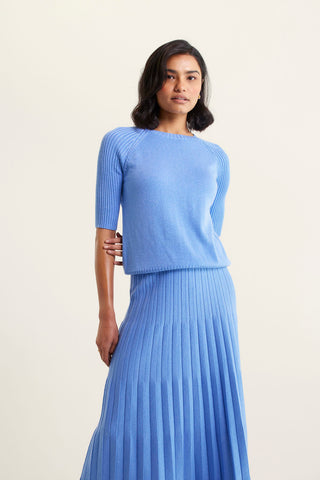 Barney Wool Lurex Top In Sky