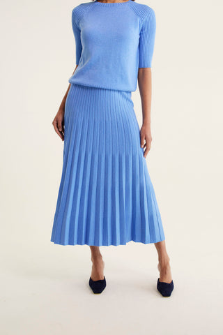 Barney Wool Lurex Skirt In Sky