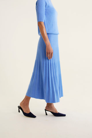 Barney Wool Lurex Skirt In Sky