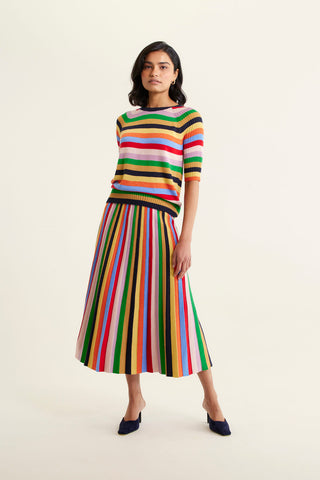 Avenue Wool Lurex Rainbow Skirt