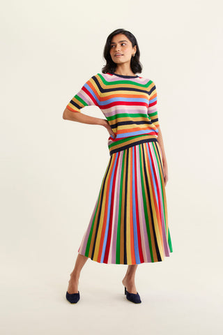 Avenue Wool Lurex Rainbow Skirt