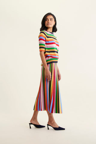 Avenue Wool Lurex Rainbow Skirt