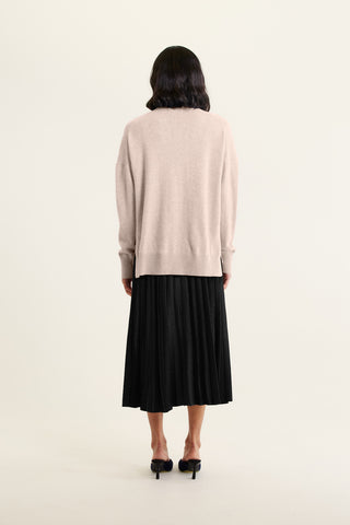 Iris Cashmere Crew Sweater In Lightweight Beige