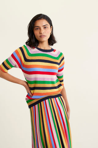 Avenue Top Wool Lurex Top In Rainbow