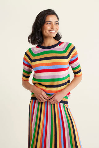 Avenue Top Wool Lurex Top In Rainbow