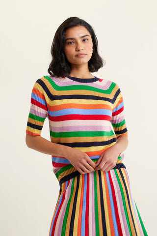 Avenue Top Wool Lurex Top In Rainbow