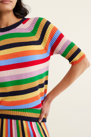 Avenue Top Wool Lurex Top In Rainbow