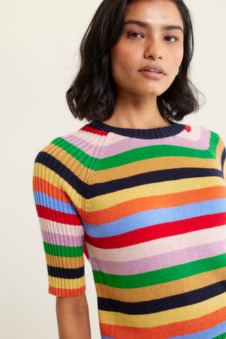 Avenue Top Wool Lurex Top In Rainbow