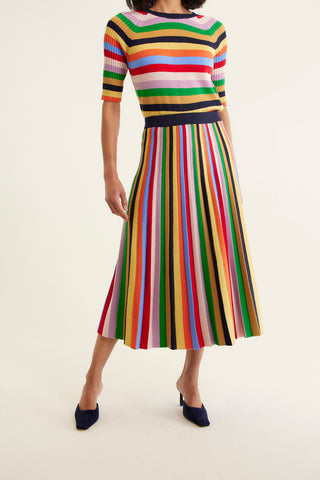 Avenue Wool Lurex Rainbow Skirt