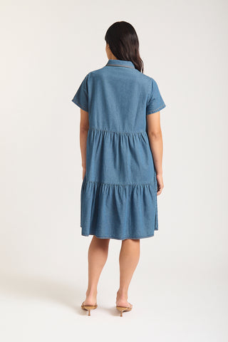 Hazel Classic Dress In Denim