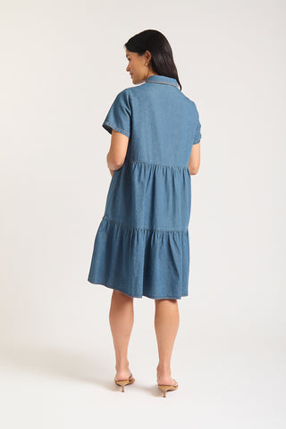 Hazel Dress Classic In Denim