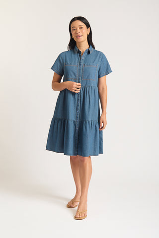 Hazel Dress Classic In Denim