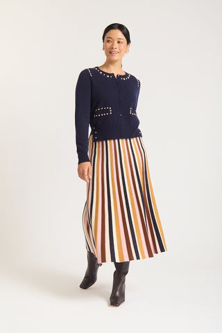 Peridia Merino Cashmere Cardigan In Peacoat