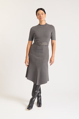 Parker Crepe Dress In Shadow