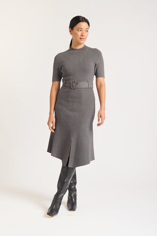 Parker Crepe Dress In Shadow