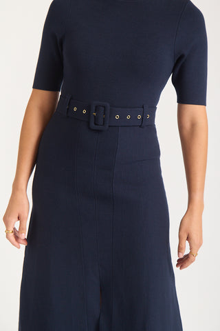 Parker Crepe Dress In Navy