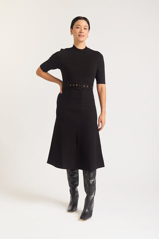 Parker Crepe Dress In Black