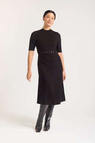 Parker Crepe Dress In Black