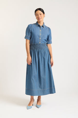 Sylvie Skirt In Denim Wash