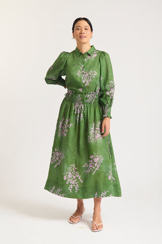 Willa Ramie Shirt  In Maple Print