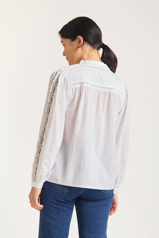 Anika Lace Shirt In White