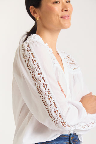 Anika Lace Shirt In White