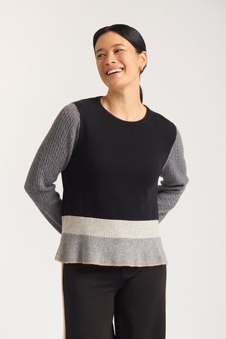 Evora Merino Cashmere Sweater In Black