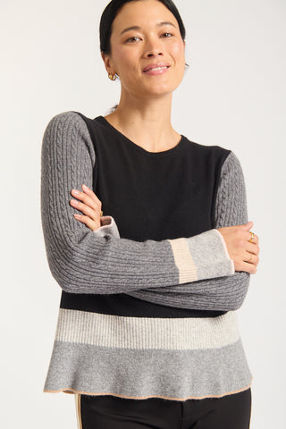 Evora Merino Cashmere Sweater In Black