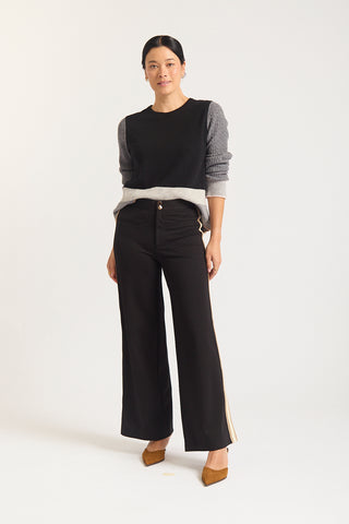 Evora Merino Cashmere Sweater In Black