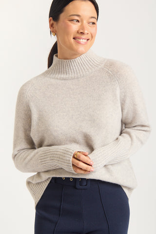 Fifi Cashmere Polo Sweater In Frost