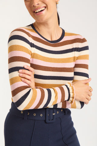 Marley Lurex Top  In Nutmeg