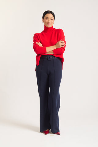 Toastie Merino Cashmere Polo In Fire Engine