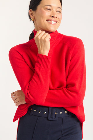 Toastie Merino Cashmere Polo In Fire Engine